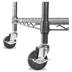 Alera ALESW604818BA 48 In. X 18 In. X 72 In. 4-Shelf Wire Shelving Kit With Casters - Black Anthracite -Tool Storage Sales alensw604818ba d