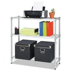 Alera ALESW833614SR Residential Wire Shelving Three-Shelf 36w X 14d X 36h Silver