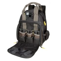 CLC L255 Tech Gear 53-Pocket Dual Compartment LED Lighted Tool Storage Backpack -Tool Storage Sales clcna255 h