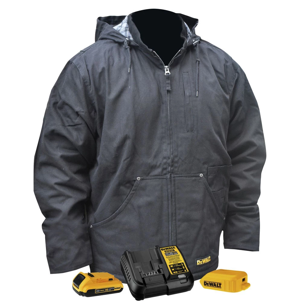 Dewalt DCHJ076ABD1-XL 20V MAX Li-Ion Heavy Duty Heated Work Coat Kit - XL 3 Dewalt DCHJ076ABD1-XL 20V MAX Li-Ion Heavy Duty Heated Work Coat Kit - XL