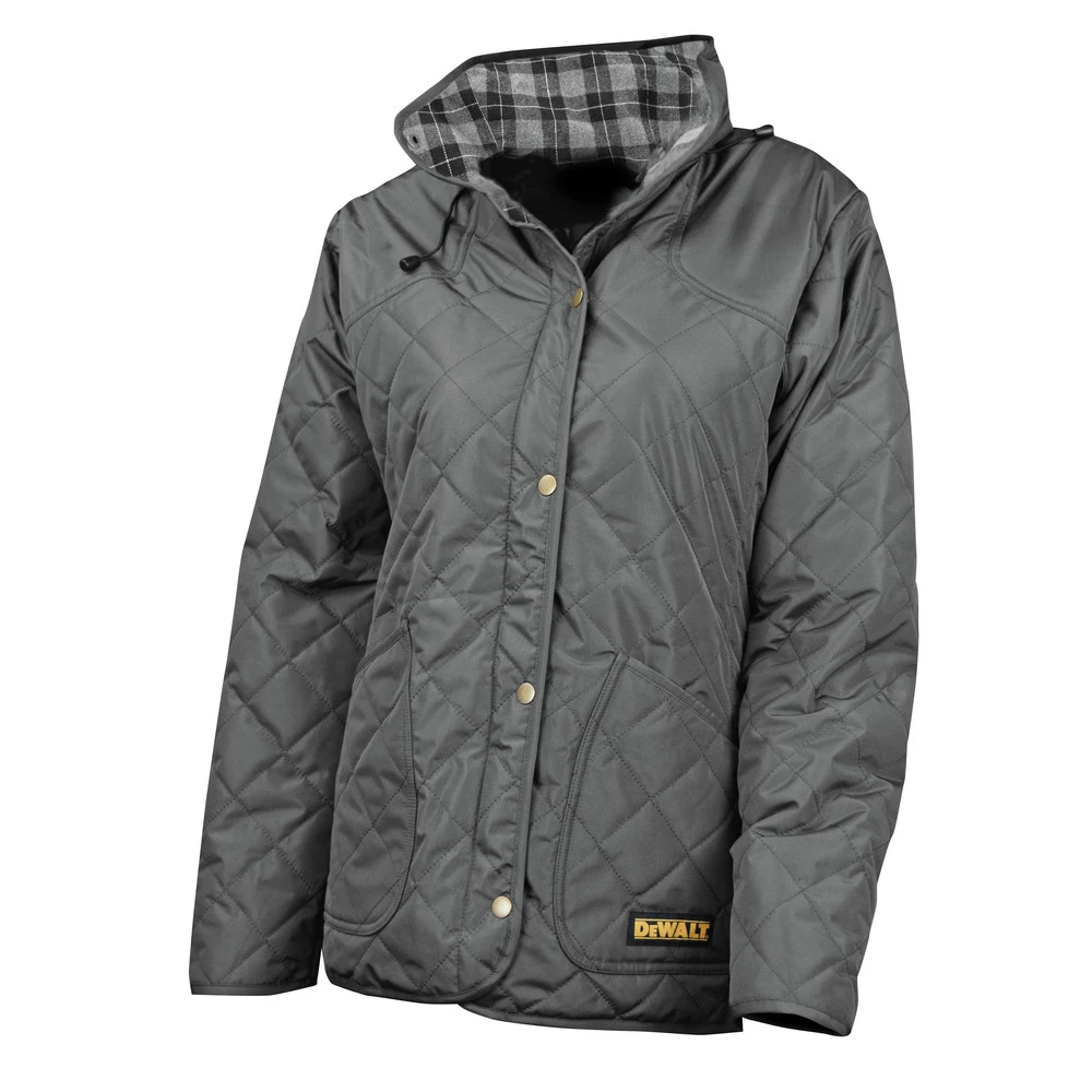 Dewalt DCHJ084CD1-XL 20V MAX Li-Ion Charcoal Women's Flannel Lined Diamond Quilted Heated Jacket Kit - XL 4 Dewalt DCHJ084CD1-XL 20V MAX Li-Ion Charcoal Women's Flannel Lined Diamond Quilted Heated Jacket Kit - XL - Image 2