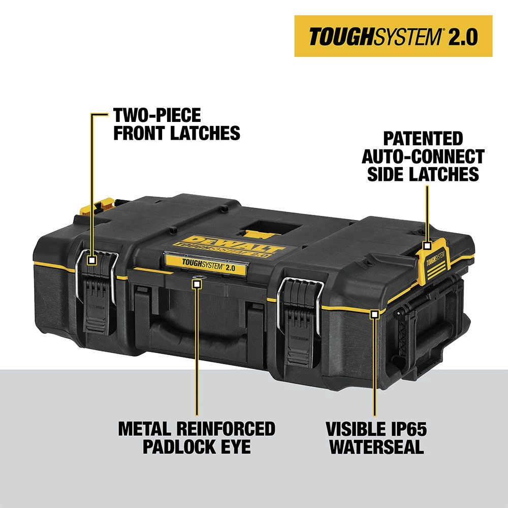 Dewalt DWST08165 14-3/4 In. X 14-3/4 In. X 7 In. TOUGHSYSTEM 2.0 Tool Box - Black 4 Dewalt DWST08165 14-3/4 In. X 14-3/4 In. X 7 In. TOUGHSYSTEM 2.0 Tool Box - Black - Image 2