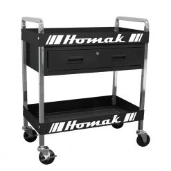 Homak BK06030210 30 In. 1-Drawer Service Cart - Black