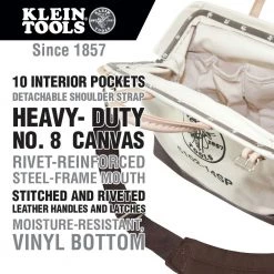 Klein Tools 5102-14SP 14 In. Deluxe Canvas Tool Bag 16 Klein Tools 5102-14SP 14 In. Deluxe Canvas Tool Bag -Tool Storage Sales klnn5102 14sp h