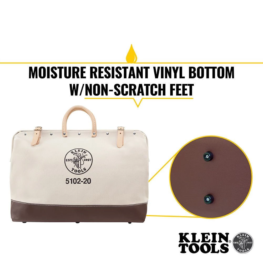 Klein Tools 5102-20 20 In. Canvas Tool Bag 10 Klein Tools 5102-20 20 In. Canvas Tool Bag - Image 8