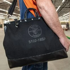 Klein Tools 510218SPBLK 18 In. Deluxe Canvas Tool Bag - Black -Tool Storage Sales klnn510218spblk g