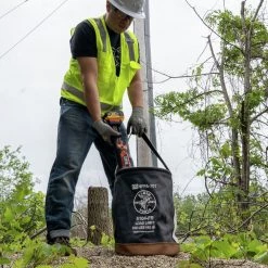 Klein Tools 5104FR 12 In. Flame-Resistant Canvas Bucket - Black 19 Klein Tools 5104FR 12 In. Flame-Resistant Canvas Bucket - Black -Tool Storage Sales klnn5104fr g