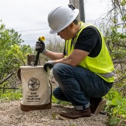 Klein Tools 5104S Leather-Bottom Canvas Bucket With Swivel Snap -Tool Storage Sales klnn5104s h