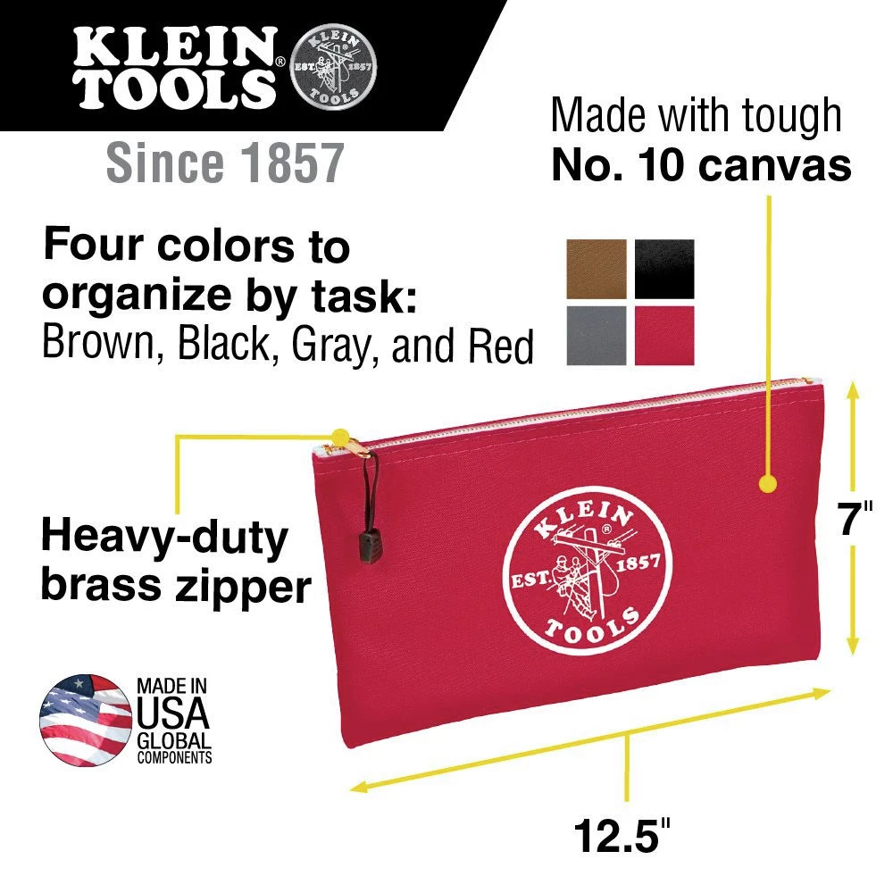 Klein Tools 5141 4-Piece Canvas Utility Bag - Red 6 Klein Tools 5141 4-Piece Canvas Utility Bag - Red - Image 4