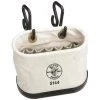 Klein Tools 5144 15-Pocket Aerial Oval Canvas Bucket With Hooks -Tool Storage Sales klnn5144