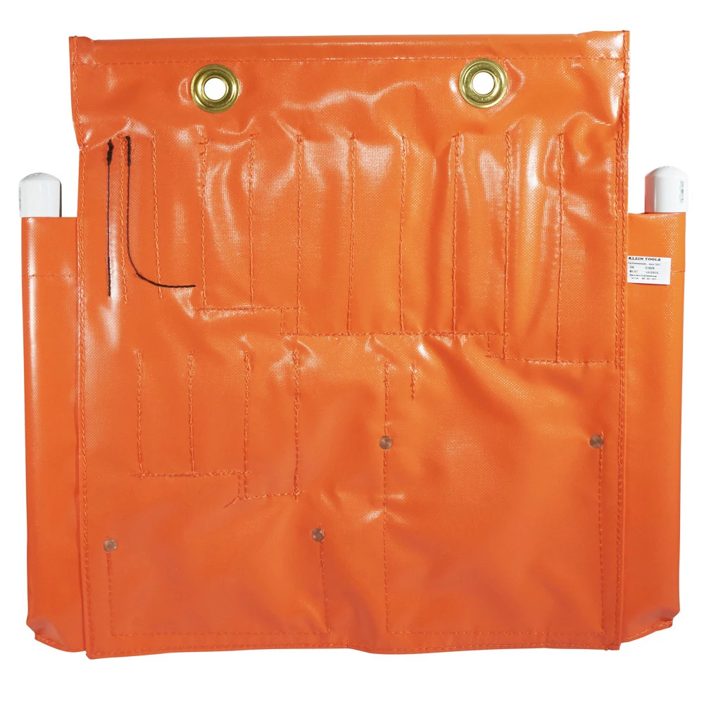 Klein Tools 51829 18 Pocket Vinyl Aerial Apron - Orange 4 Klein Tools 51829 18 Pocket Vinyl Aerial Apron - Orange - Image 2