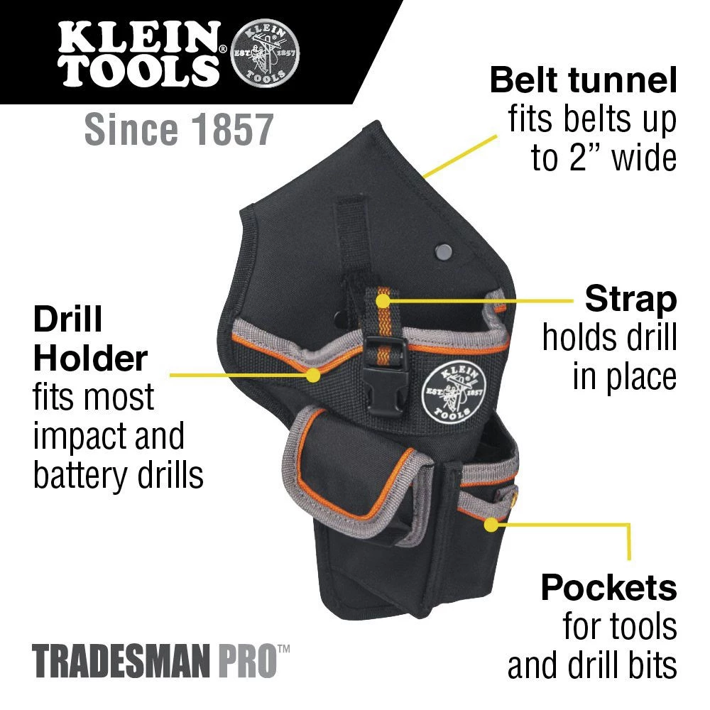 Klein Tools 5183 Tradesman Pro Drill Pouch Tool Bag 4 Klein Tools 5183 Tradesman Pro Drill Pouch Tool Bag - Image 2