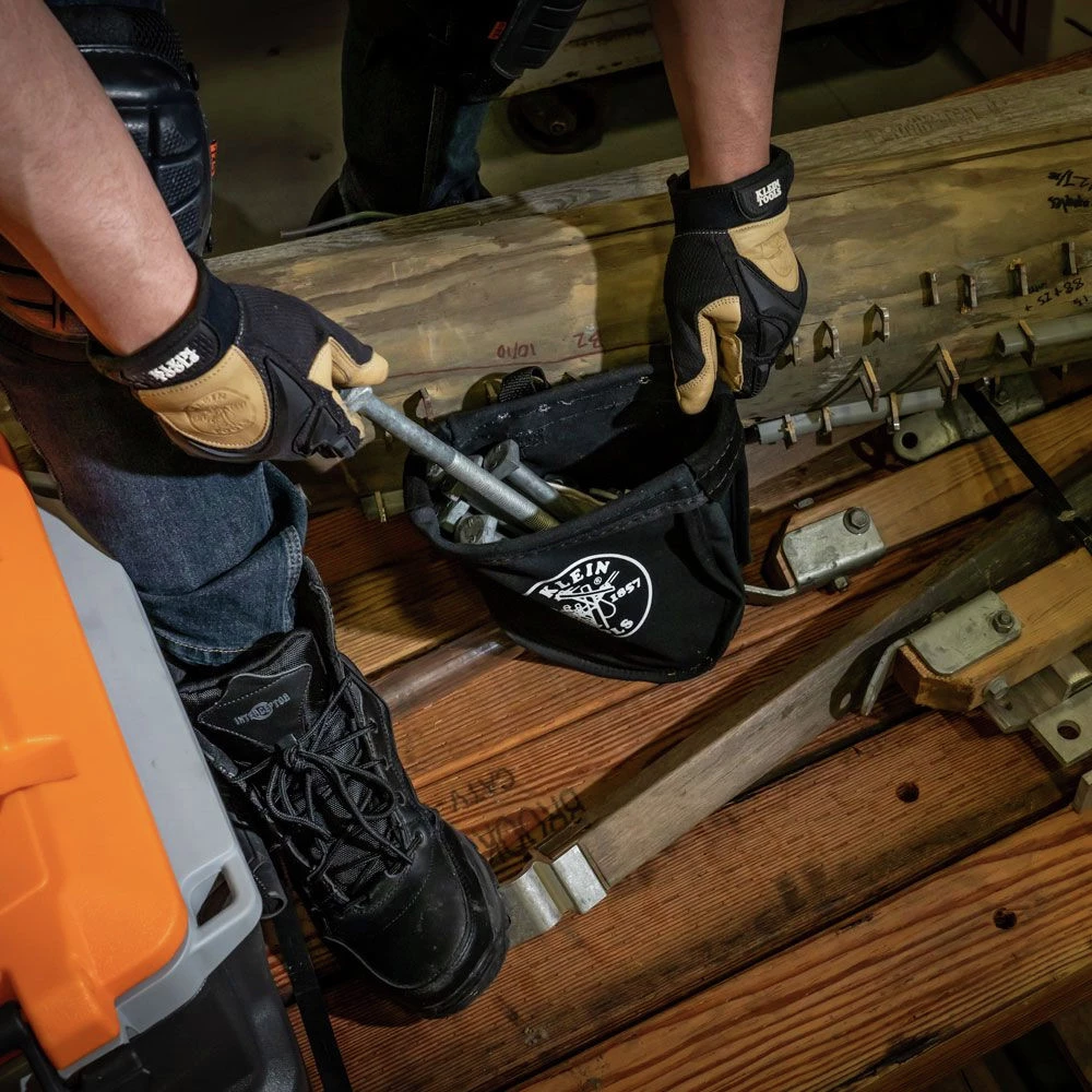 Klein Tools 51A 9 In. X 3.5 In. X 10 In. Nut And Bolt Canvas Tool Pouch - Black 8 Klein Tools 51A 9 In. X 3.5 In. X 10 In. Nut And Bolt Canvas Tool Pouch - Black - Image 6