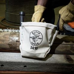 Klein Tools 5416 5 In. X 10 In. X 9 In. Bolt Storage Tool Bag With Bull Pin Loops And Belt Strap Connect - Small -Tool Storage Sales klnn5416 c