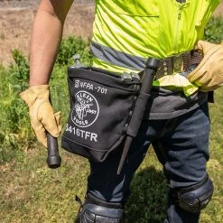 Klein Tools 5416TFR 5 In. X 10 In. X 9 In. Flame Resistant Canvas Tool Bag - Black -Tool Storage Sales klnn5416tfr h