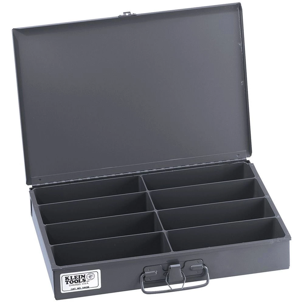 Klein Tools 54436 9.75 In. X 13.313 In. X 2 In. 8 Compartment Storage Box - Mid-Size 3 Klein Tools 54436 9.75 In. X 13.313 In. X 2 In. 8 Compartment Storage Box - Mid-Size