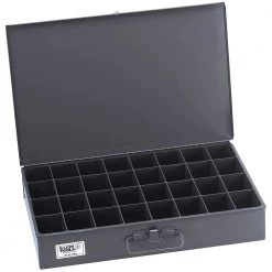Klein Tools 54448 12 In. X 18 In. X 3 In. 32 Compartment Parts Storage Box - X-Large
