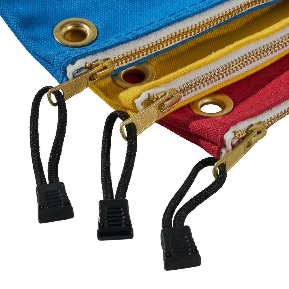 Klein Tools 5539CPAK 3-Piece Assorted Canvas Zipper Bags - Red, Blue, Yellow 5 Klein Tools 5539CPAK 3-Piece Assorted Canvas Zipper Bags - Red, Blue, Yellow - Image 3