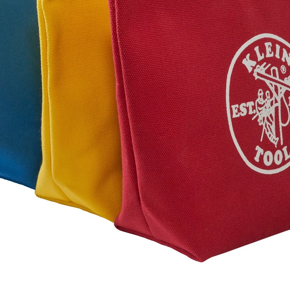 Klein Tools 5539CPAK 3-Piece Assorted Canvas Zipper Bags - Red, Blue, Yellow 6 Klein Tools 5539CPAK 3-Piece Assorted Canvas Zipper Bags - Red, Blue, Yellow - Image 4