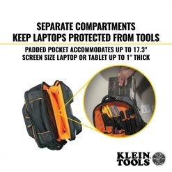 Klein Tools 55456BPL Tradesman Pro 25-Pocket Water Resistant Heavy Duty Electrician's Backpack -Tool Storage Sales klnn55456bpl h