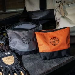 Klein Tools 55470 2-Piece Stand-Up Zipper Tool Bag Set - Orange/Black, Gray/Black -Tool Storage Sales klnn55470 g