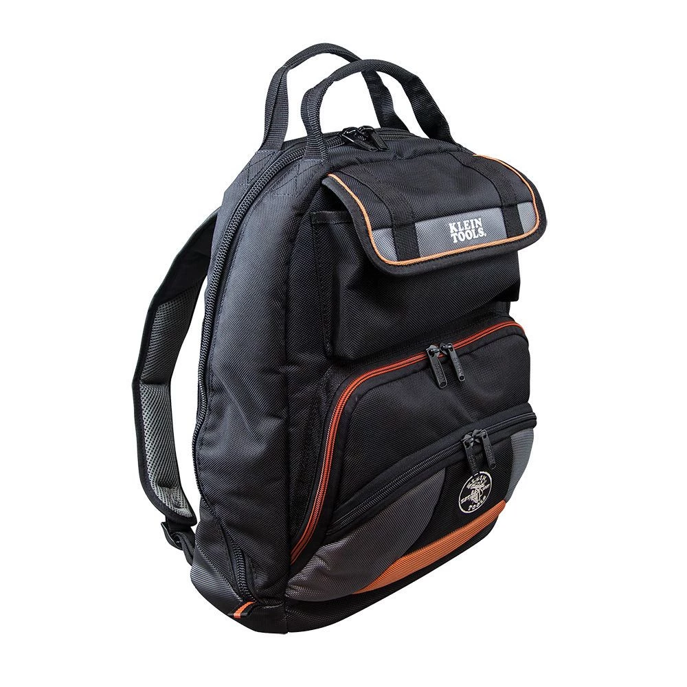 Klein Tools 55475 Tradesman Pro 17.5 In. 35-Pocket Tool Bag Backpack - Black/Orange 3 Klein Tools 55475 Tradesman Pro 17.5 In. 35-Pocket Tool Bag Backpack - Black/Orange