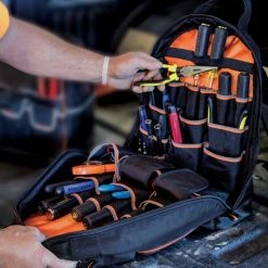Klein Tools 55475 Tradesman Pro 17.5 In. 35-Pocket Tool Bag Backpack - Black/Orange 24 Klein Tools 55475 Tradesman Pro 17.5 In. 35-Pocket Tool Bag Backpack - Black/Orange -Tool Storage Sales klnn55475 d