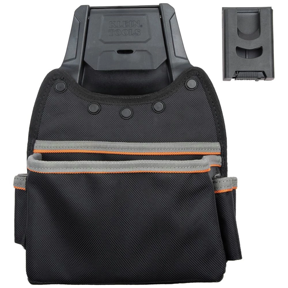Klein Tools 55913 Tradesman Pro 11.75 In. X 8.625 In. X 6 In. Modular Parts Pouch With Belt Clip - Black/Gray/Orange 3 Klein Tools 55913 Tradesman Pro 11.75 In. X 8.625 In. X 6 In. Modular Parts Pouch With Belt Clip - Black/Gray/Orange