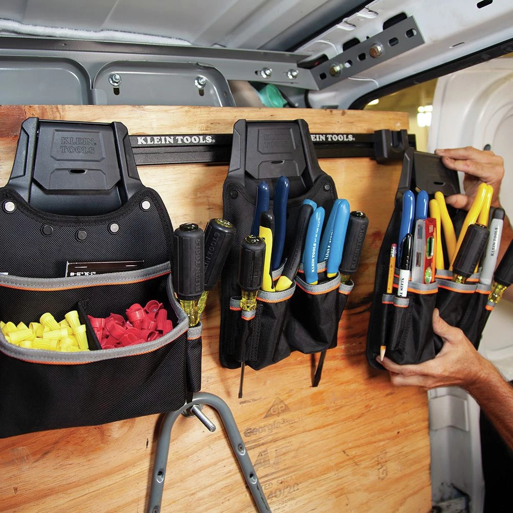 Klein Tools 55913 Tradesman Pro 11.75 In. X 8.625 In. X 6 In. Modular Parts Pouch With Belt Clip - Black/Gray/Orange 10 Klein Tools 55913 Tradesman Pro 11.75 In. X 8.625 In. X 6 In. Modular Parts Pouch With Belt Clip - Black/Gray/Orange - Image 8