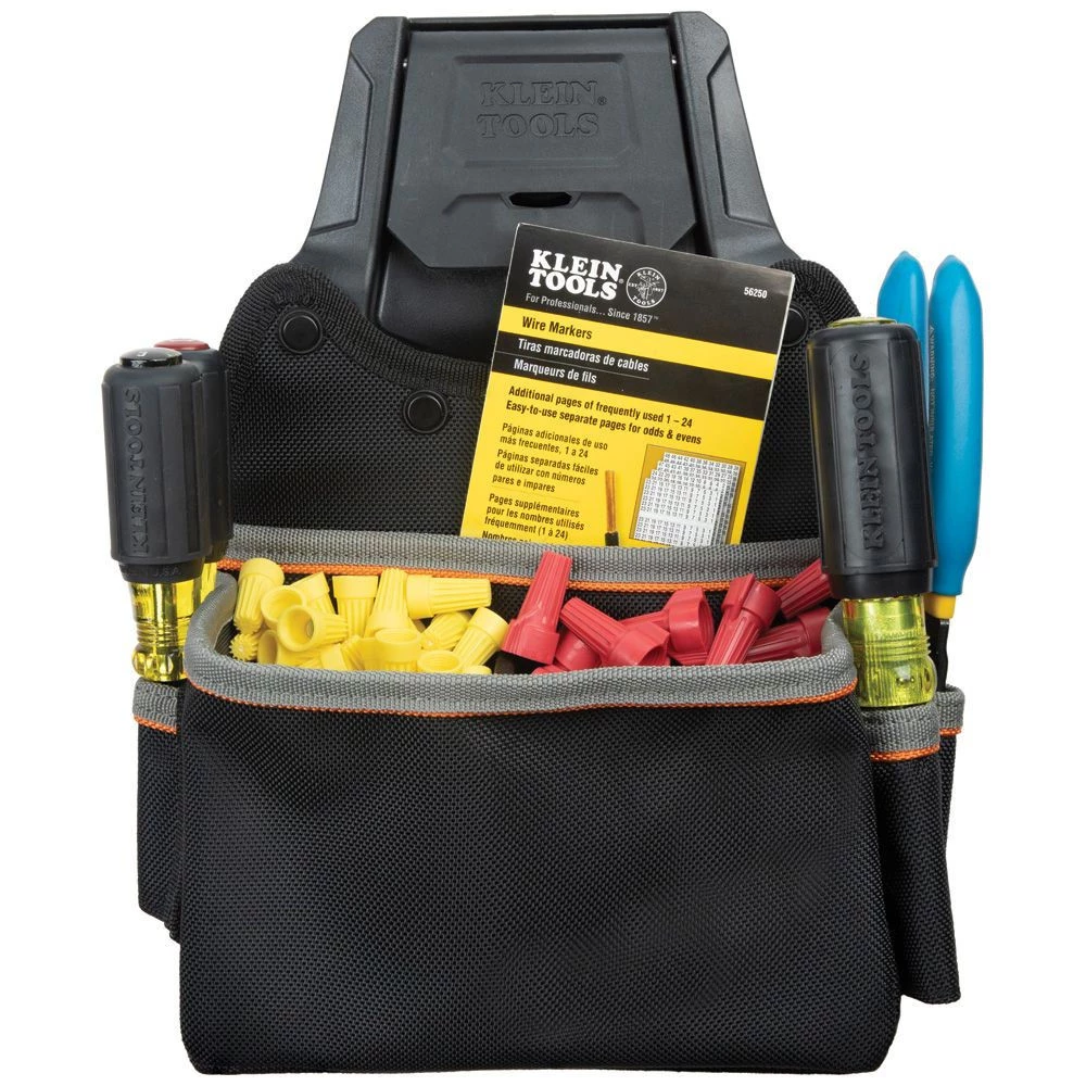 Klein Tools 55913 Tradesman Pro 11.75 In. X 8.625 In. X 6 In. Modular Parts Pouch With Belt Clip - Black/Gray/Orange 7 Klein Tools 55913 Tradesman Pro 11.75 In. X 8.625 In. X 6 In. Modular Parts Pouch With Belt Clip - Black/Gray/Orange - Image 5