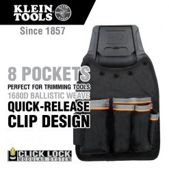Klein Tools 55914 Tradesman Pro 13.5 In. X 8.25 In. X 4 In. Modular Trimming Pouch With Belt Clip - Black/Gray/Orange -Tool Storage Sales klnn55914 a