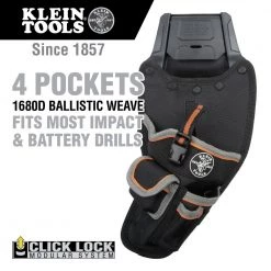 Klein Tools 55917 Tradesman Pro 15.5 In. X 8 In. X 6 In. Modular Drill Pouch With Belt Clip - Black/Gray/Orange -Tool Storage Sales klnn55917 a