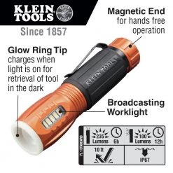 Klein Tools 56028 Waterproof LED Flashlight/Worklight -Tool Storage Sales klnn56028 f