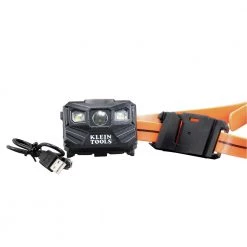 Klein Tools 56034 Rechargeable 200 Lumen Auto Off Cordless LED Headlamp With Strap -Tool Storage Sales klnn56034 b