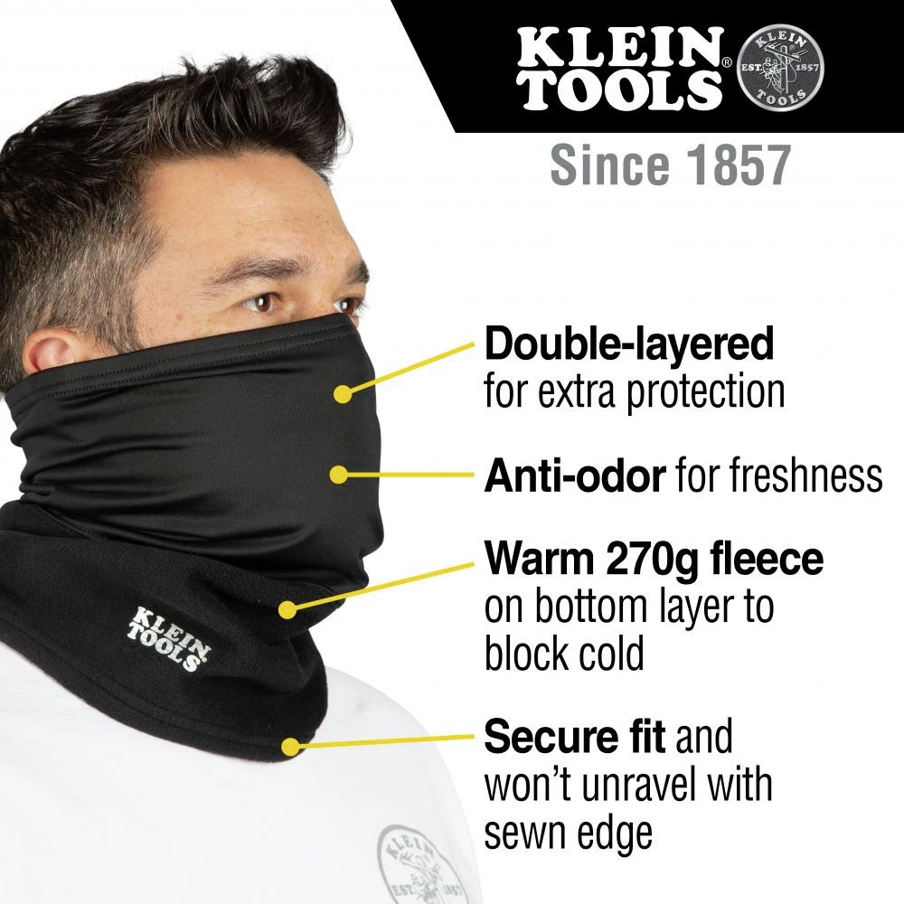 Klein Tools 60466 Neck And Face Warming Half-Band - Black 4 Klein Tools 60466 Neck And Face Warming Half-Band - Black - Image 2