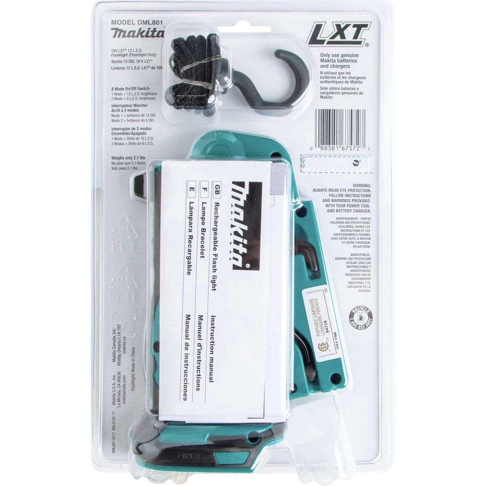 Makita DML801 LXT 18V Cordless Lithium-Ion 12 LED Flashlight (Tool Only) 8 Makita DML801 LXT 18V Cordless Lithium-Ion 12 LED Flashlight (Tool Only) - Image 6