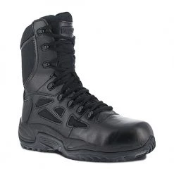 Reebok RB8874-M-11.0 Reebok Rapid Response RB 8 In. Stealth Boot With Side Zipper - 11M, Black