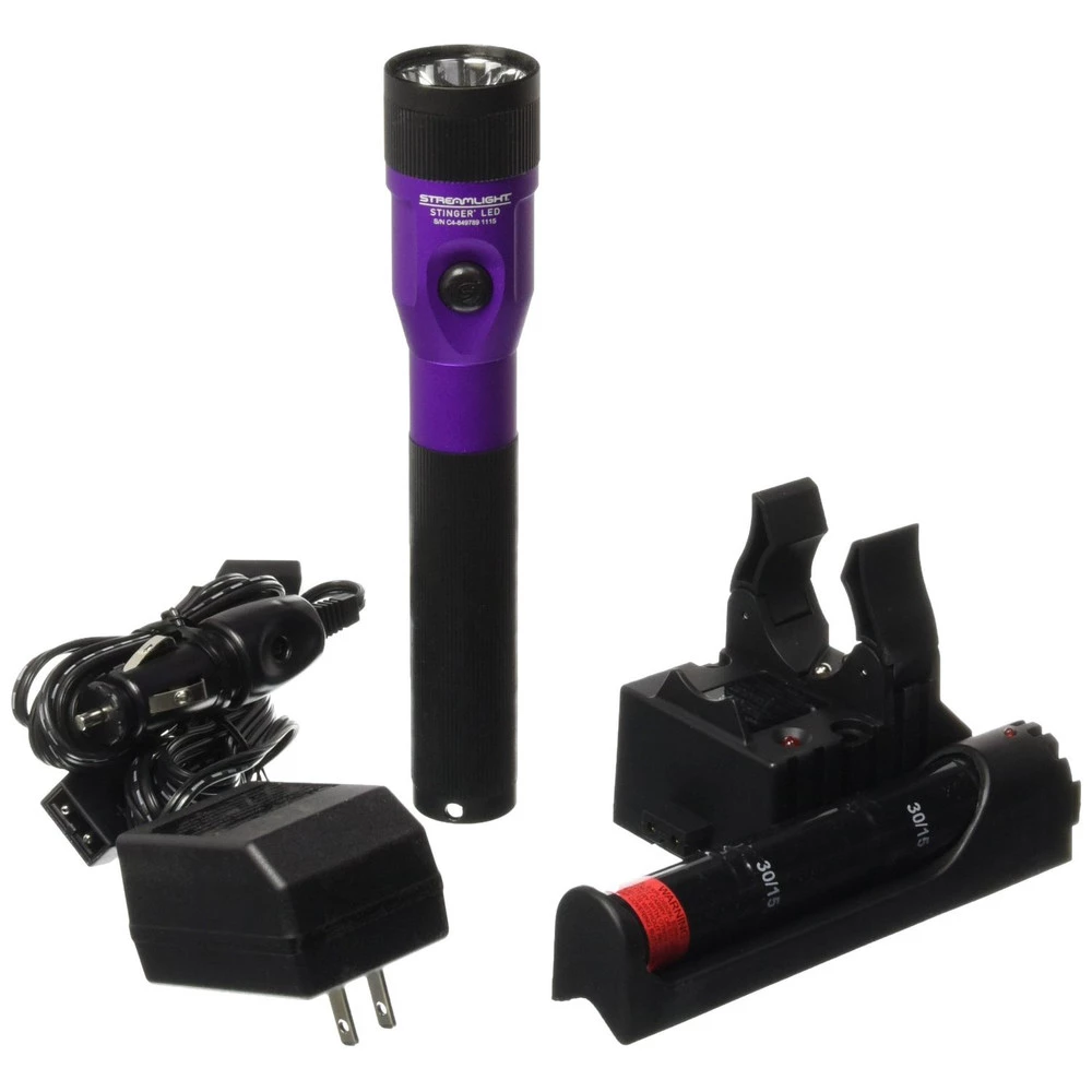 Streamlight 75648 Stinger LED Rechargeable Flashlight With Piggyback Charger (Purple) 3 Streamlight 75648 Stinger LED Rechargeable Flashlight With Piggyback Charger (Purple)