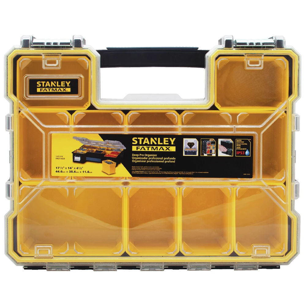 Stanley FMST14820 14.5 In. X 17.4 In. X 4.5 In. FATMAX Deep Pro Organizer - Yellow/Black/Clear 3 Stanley FMST14820 14.5 In. X 17.4 In. X 4.5 In. FATMAX Deep Pro Organizer - Yellow/Black/Clear